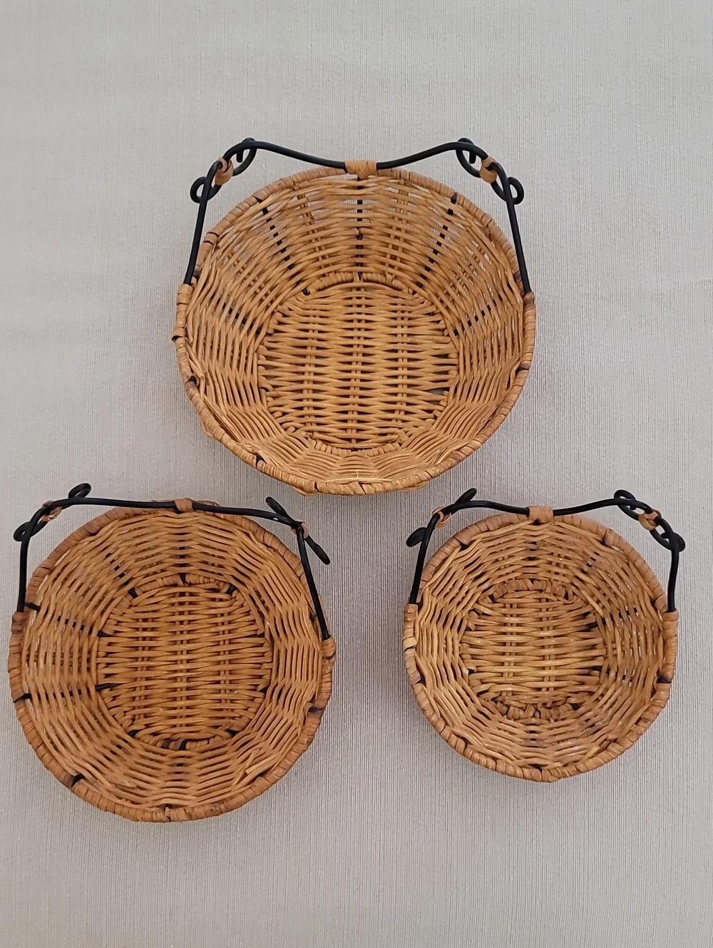 Princess House Casual Home 3-Tier Rattan & Metal Basket Stand